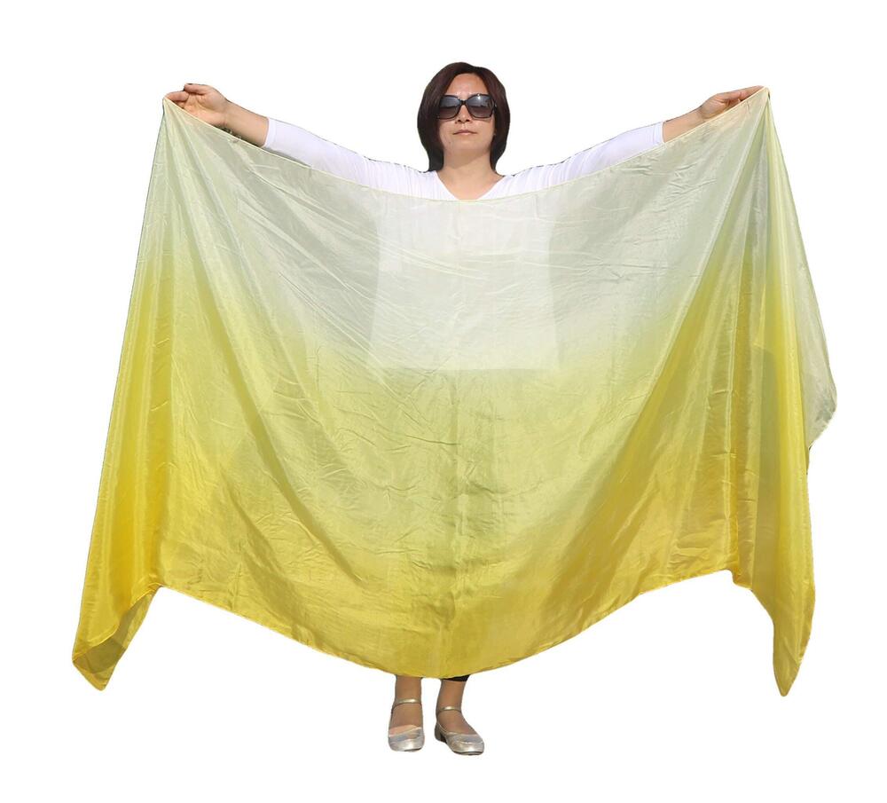 5684 3yds Belly Dance Silk Veil Gradient Color, Real Silk Luxury Bellydance
